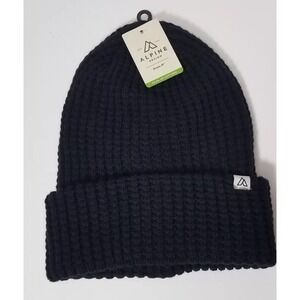Alpine Design Black Slouchy Waffle Beanie Hat Women One Size NEW